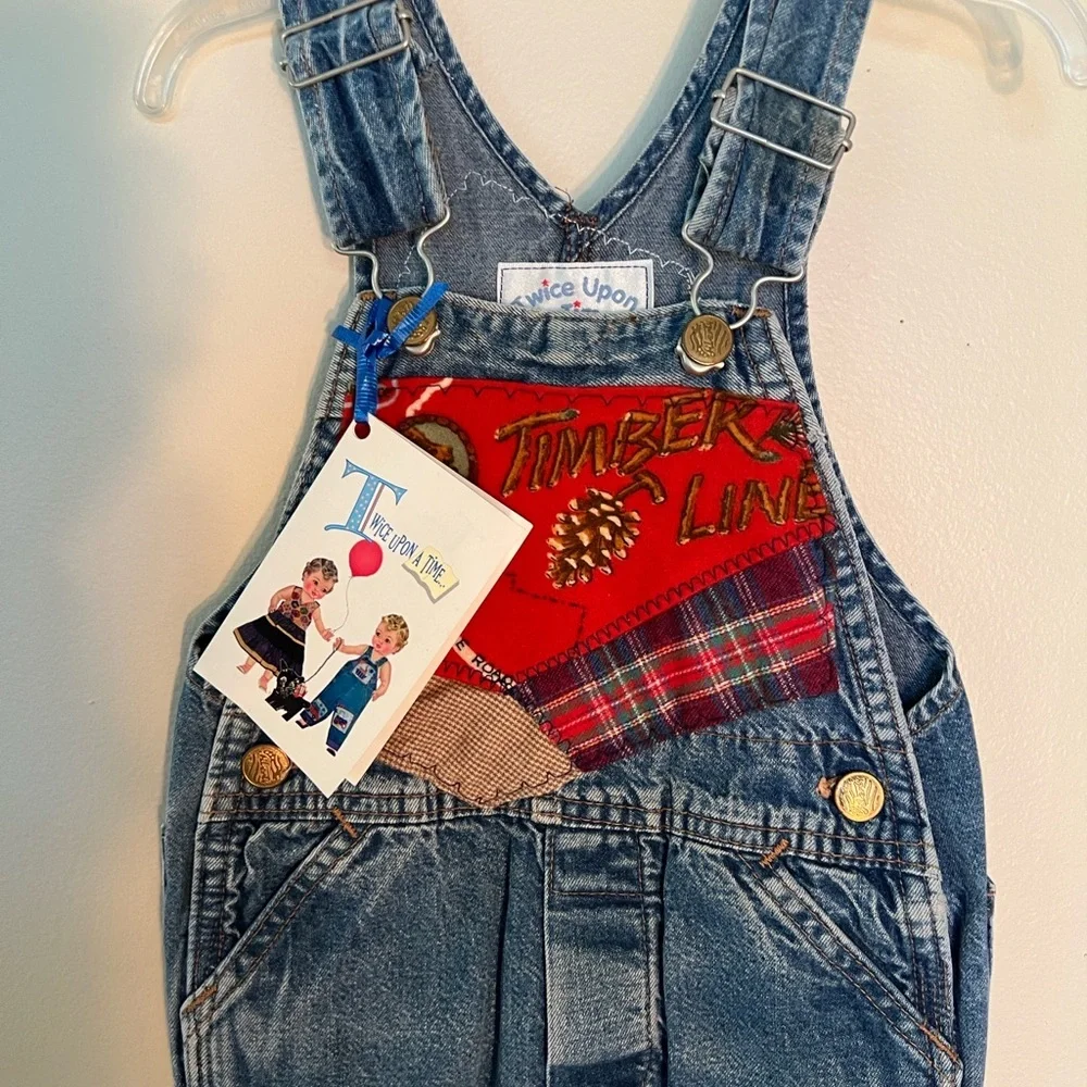Vintage Kids Twice Upon a Time Denim Overalls with Patches​
